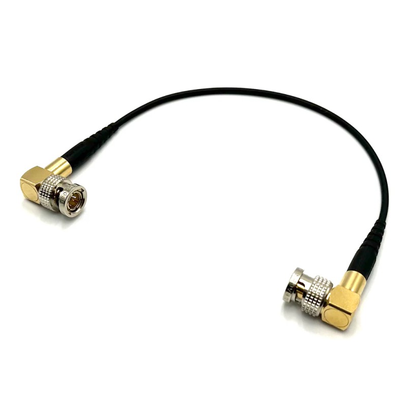 12G-SDI BNC/BNC - 4855R - Angled - Black Patchkabel - 0.25 Meter