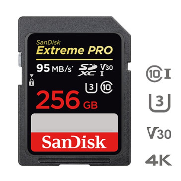SanDisk 256GB SDXC Extreme Pro UHS I U3